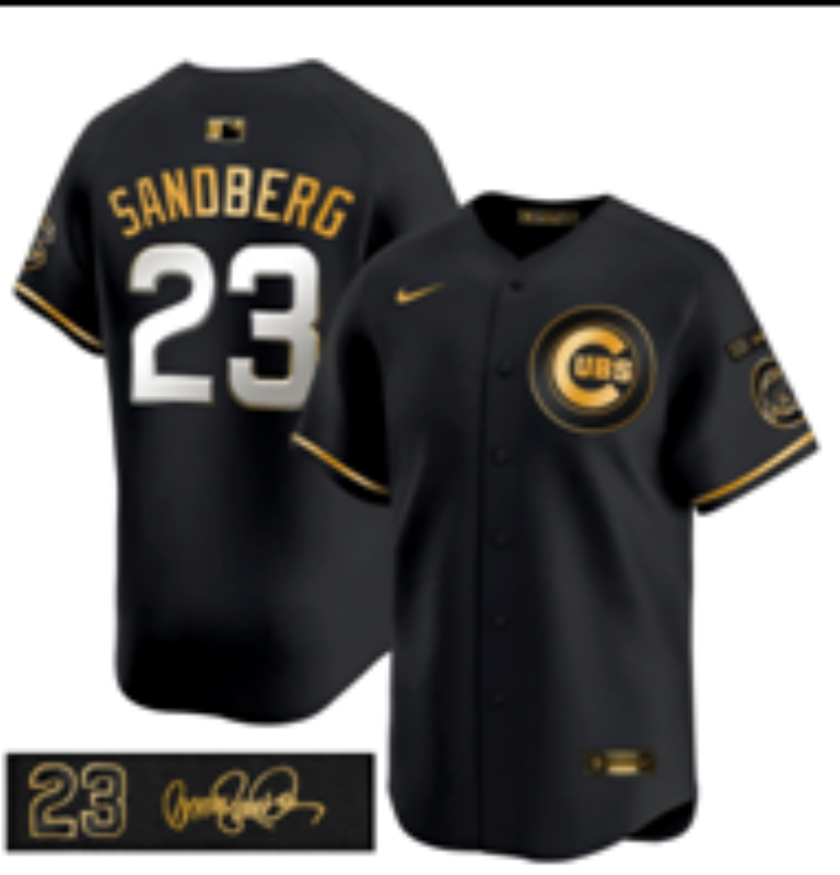 Men Chicago Cubs #23 Sandberg black Nike MLB 2025 Jersey 05